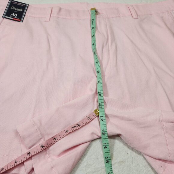 Roundtree & Yorke Mens Size 40  Shorts Classic Chino Flat Front Pink ---14 - Picture 9 of 9